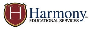 Harmony Educational Services original logo with shield emblem and full company name